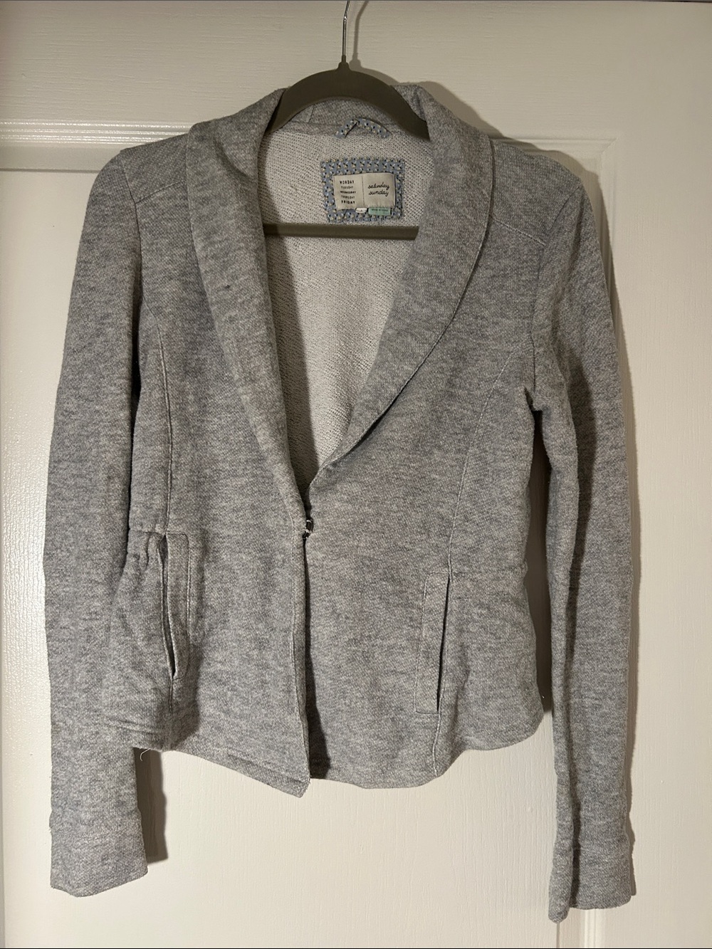 Anthropologie Saturday Sunday Heather Gray Shawl Collar Blazer